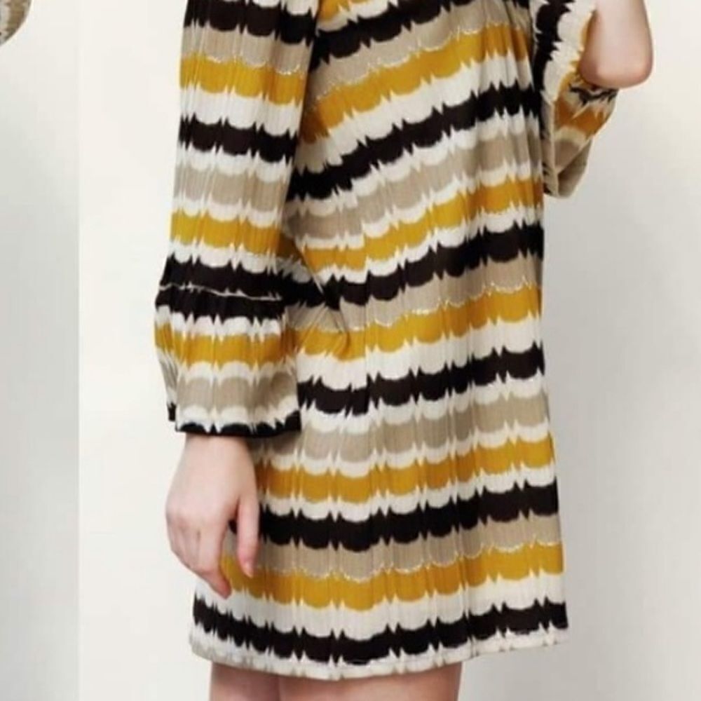 Striped Metallic Off Shoulder Dress - Picture 9 of 15